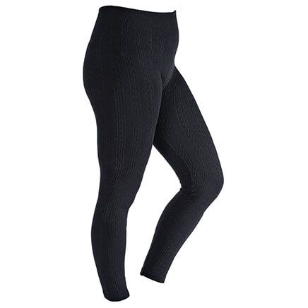 Cabled Fleece-Lined Leggings by Sawyer Creek™-375539