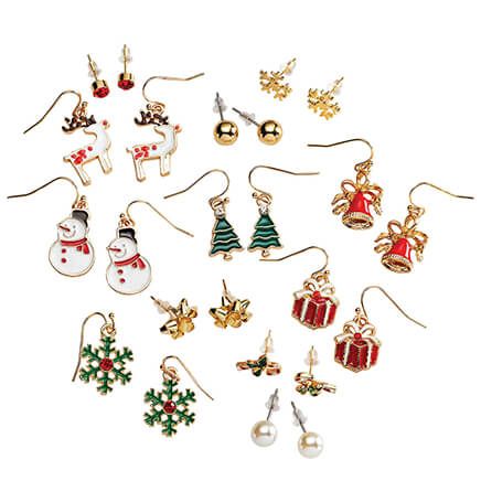 Holiday Earring Collection, 12 Pairs-375556