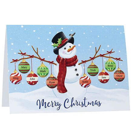 Personalized Snowman Family Cards, Set of 20-375572