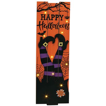 Lighted Happy Halloween Witch Sign by Holiday Peak™-375580