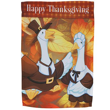Happy Thanksgiving Goose Garden Flag-375587