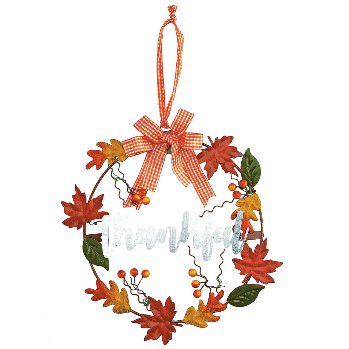 Metal Thankful Wreath by Holiday Peak™ + '-' + 375608