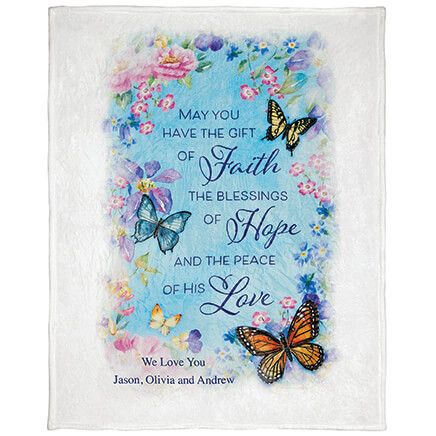 Personalized Butterfly Blessings Throw-375620