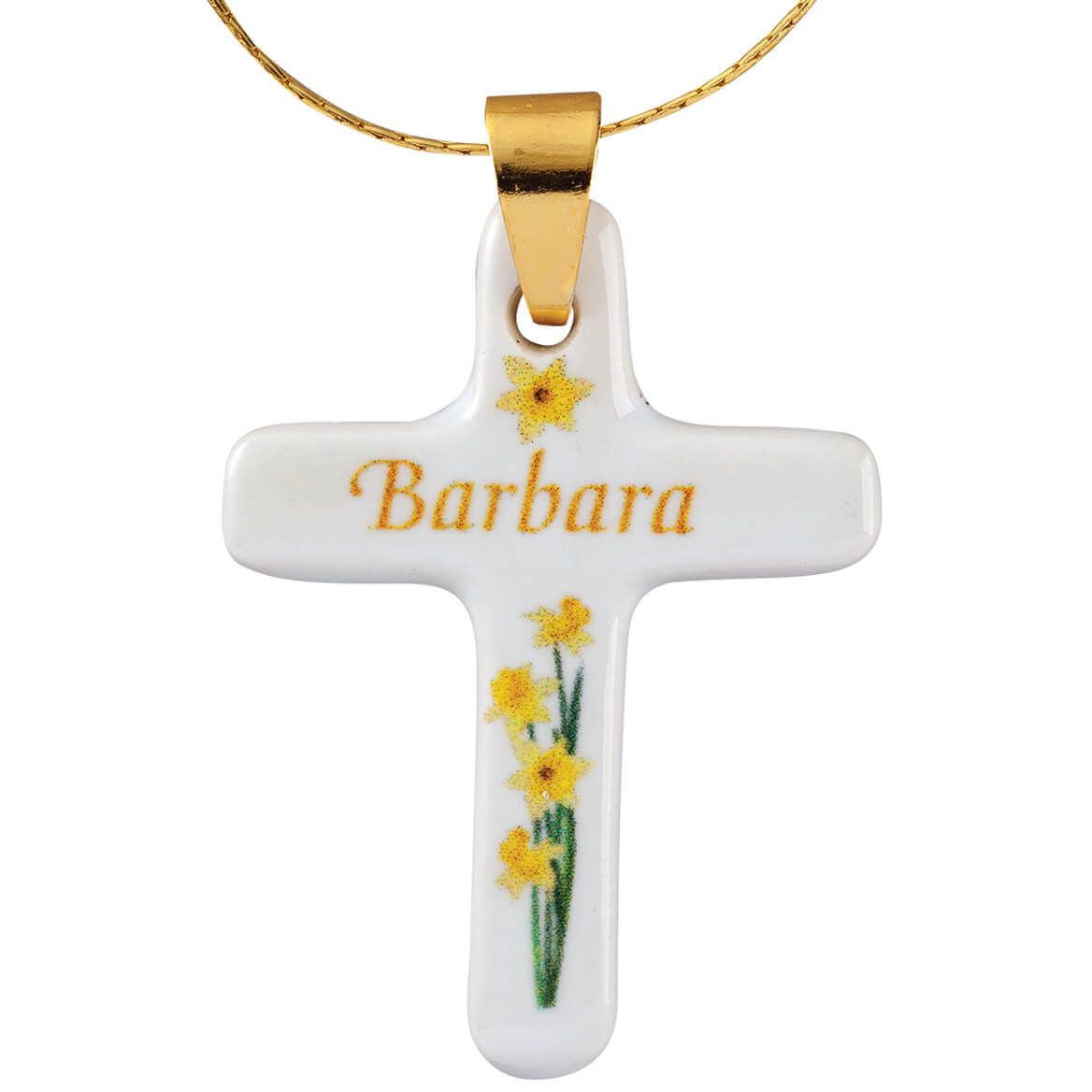 Personalized Porcelain Cross Bouquet Pendant + '-' + 375623