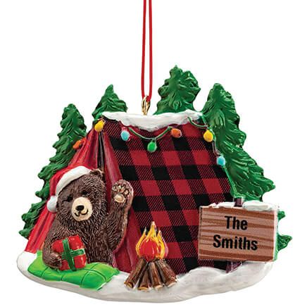 Personalized Bear in Tent Ornament-375719