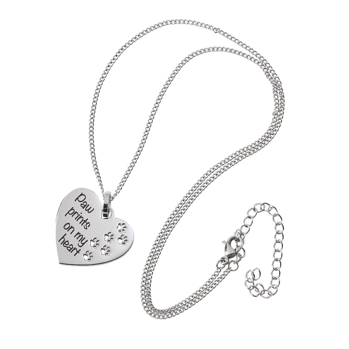 Personalized Paw Prints On My Heart Necklace + '-' + 375748