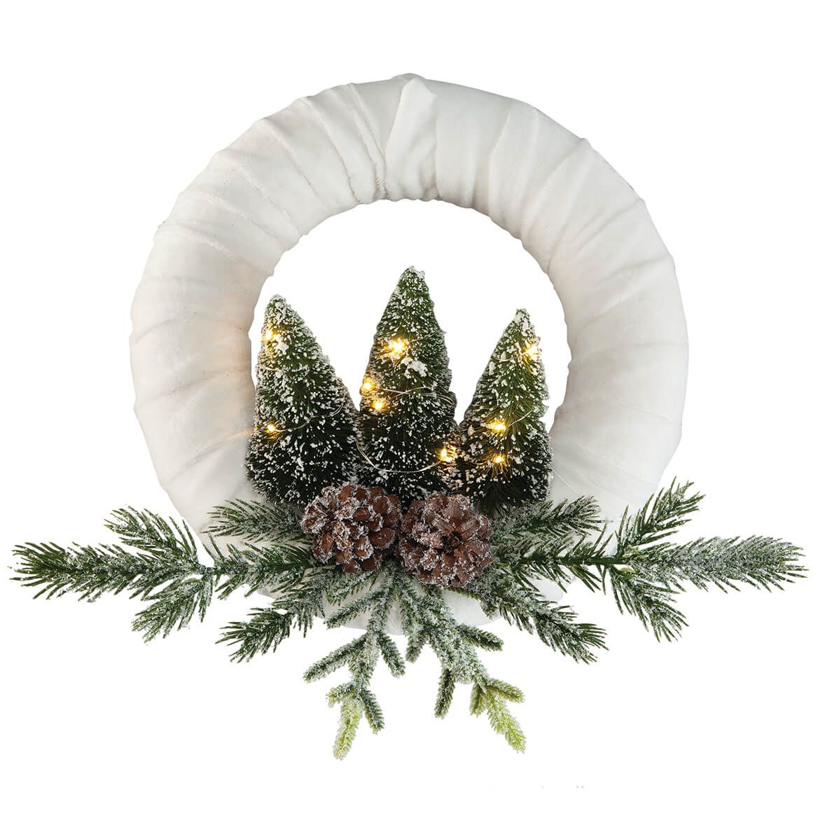 Vintage Lighted Chenille Wreath By Holiday Peak™ + '-' + 375833