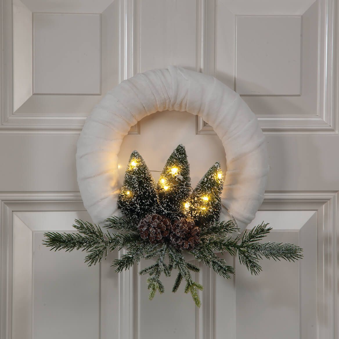 Vintage Lighted Chenille Wreath By Holiday Peak™ + '-' + 375833