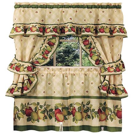 Apple Orchard Printed Cottage Curtain Set-375856
