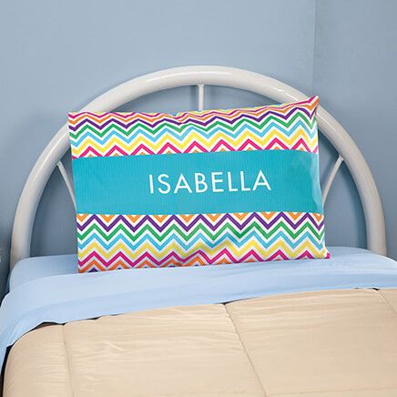 Personalized Rainbow Chevron Pillowcase-375888