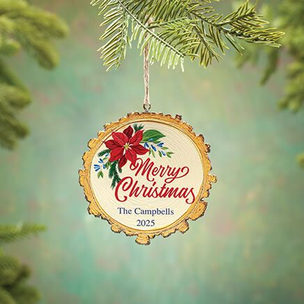 Personalized Merry Christmas Wood Slice Ornament-375921