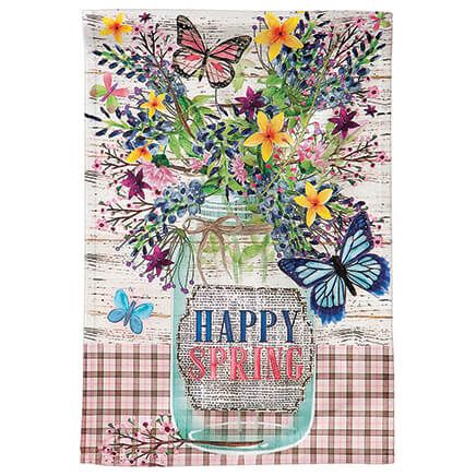 Happy Spring Wildflowers & Butterflies Garden Flag-376398