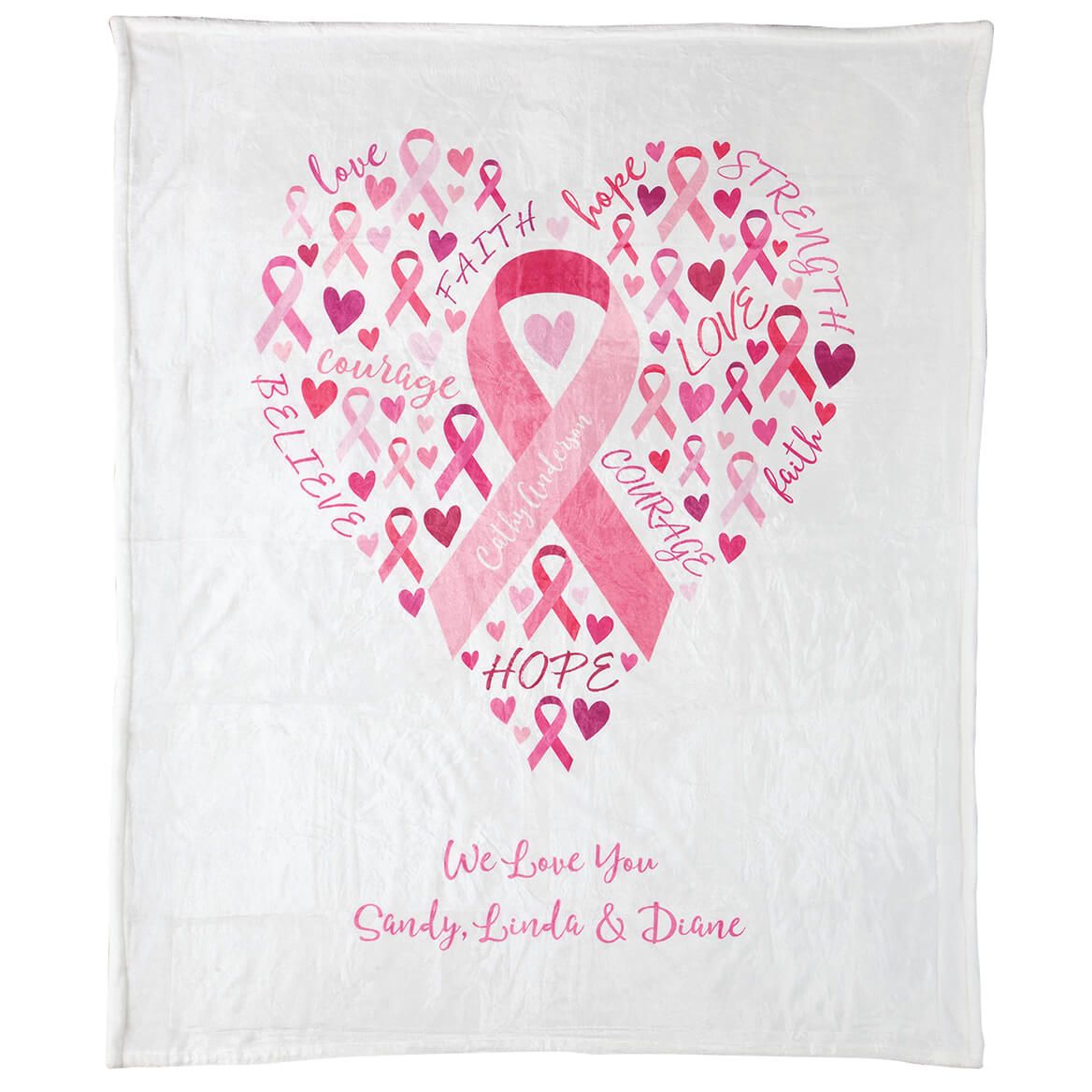 Personalized Cancer Support Fleece Throw Blanket + '-' + 376402