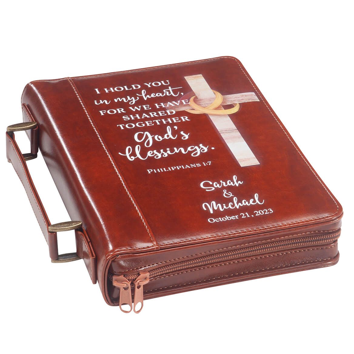 Personalized God's Blessings Wedding Bible Cover + '-' + 376444