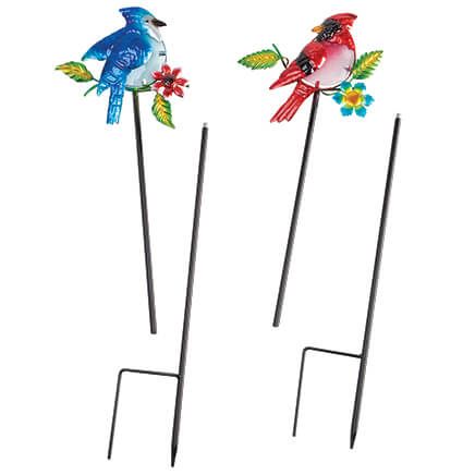 Metal and Glass Bird Stakes by Fox River™ Creations, Set of 2-376487