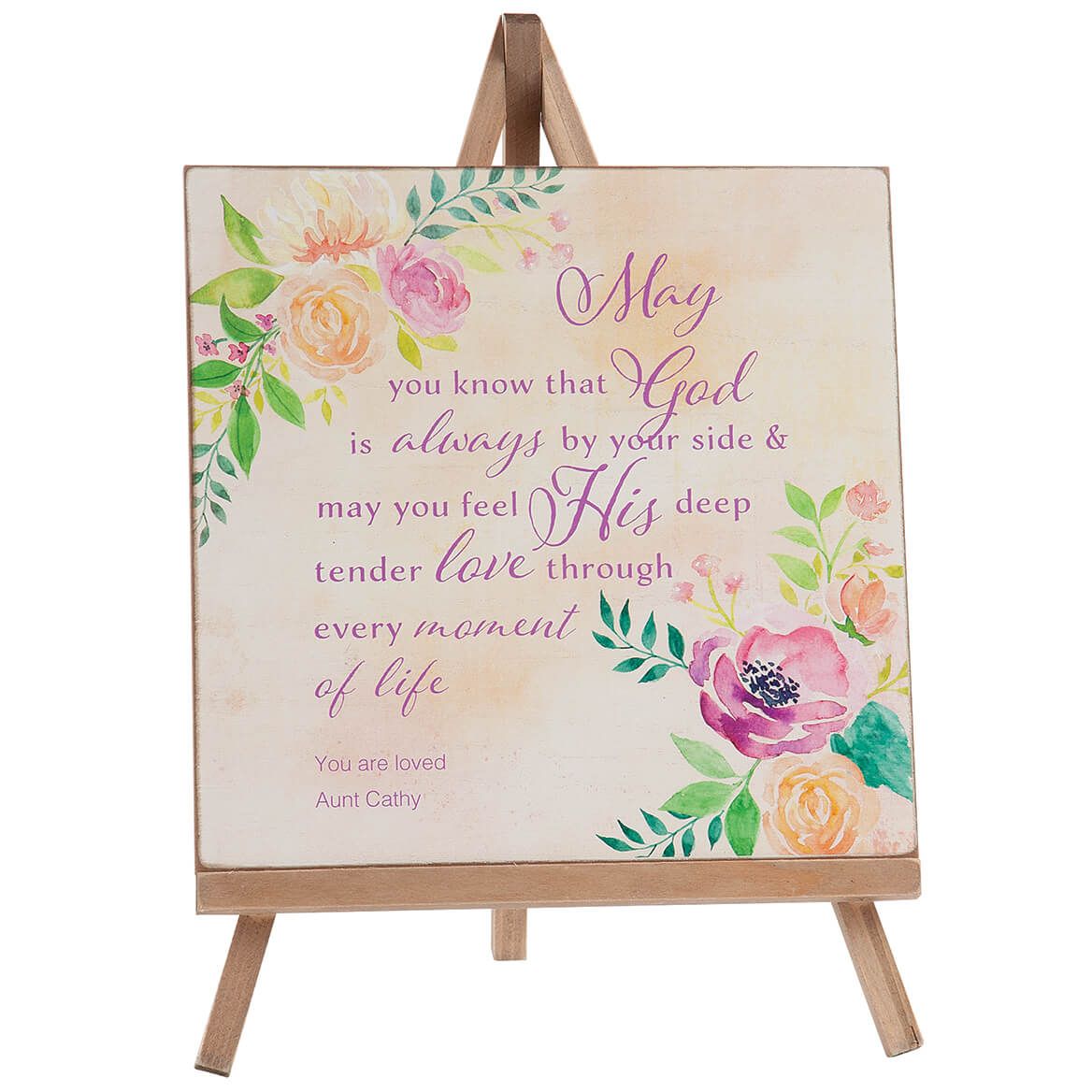 Personalized God Is By Your Side Plaque On Easel + '-' + 376625