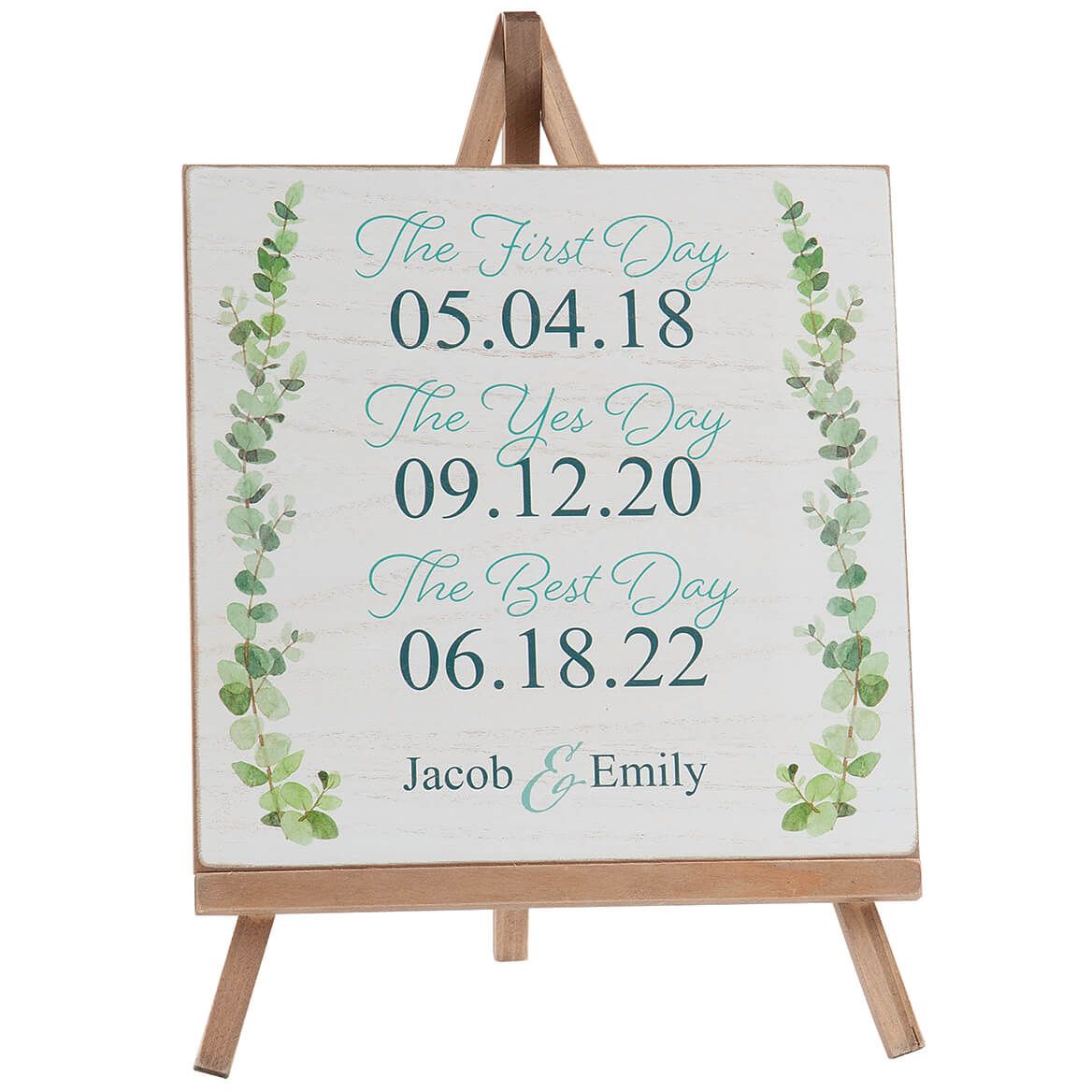 Personalized Special Dates Plaque on Easel + '-' + 376627