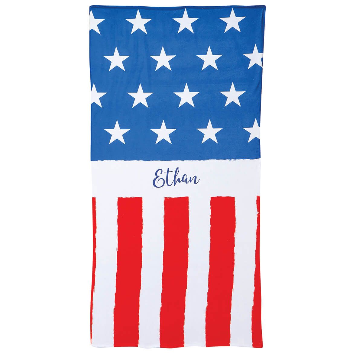 Personalized American Flag Beach Towel + '-' + 376729
