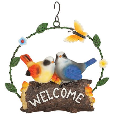 Motion Sensor Birds Welcome Hanging by Fox River™ Creations-377076
