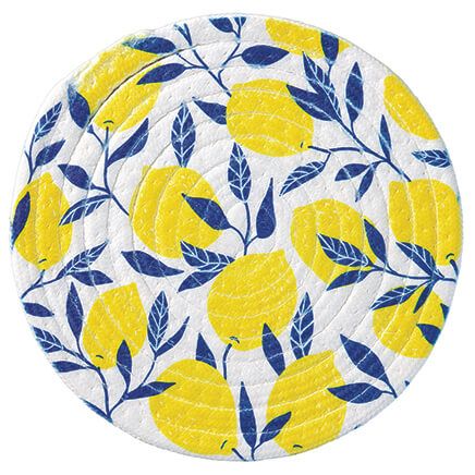 Lemon Print Round Trivet-377106