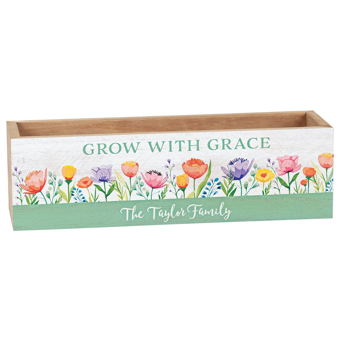Personalized Grow with Grace Wooden Planter Box + '-' + 377115