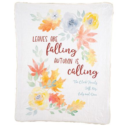 Personalized Falling Leaves Sherpa Throw, 50"x60"-377359