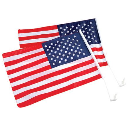 Car American Flags, Set of 2-377525