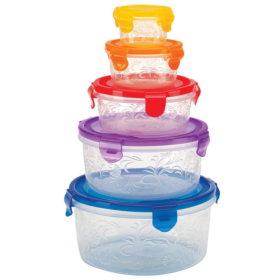 Embossed Round Storage Containers by Chef's Pride™, Set of 5 + '-' + 377571