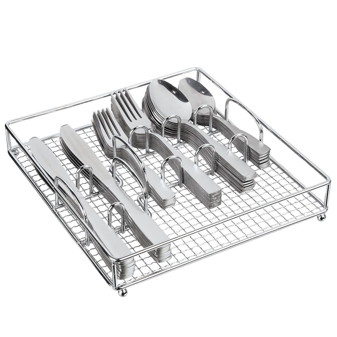 61-Pc. Abbeville Flatware Set with Wire Caddy, Service for 12 + '-' + 377583