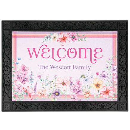 Personalized Spring Bouquet Welcome Doormat-377639