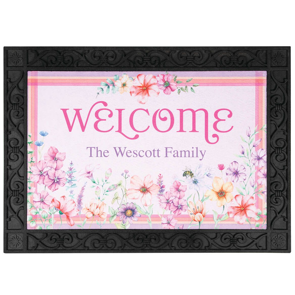 Personalized Spring Bouquet Welcome Doormat + '-' + 377639