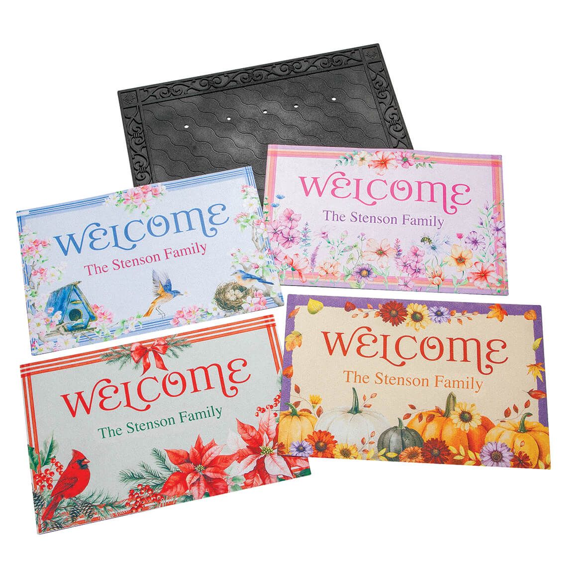 Personalized Seasonal Welcome Doormat Collection + '-' + 377642