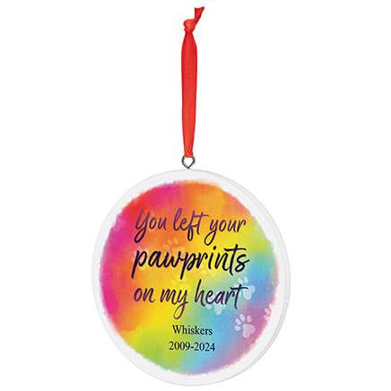 Personalized You Left Pawprints on My Heart Rainbow Ornament-377653