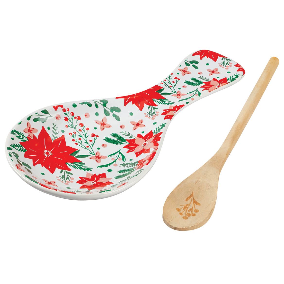 Poinsettia Spoon Rest Set + '-' + 377665