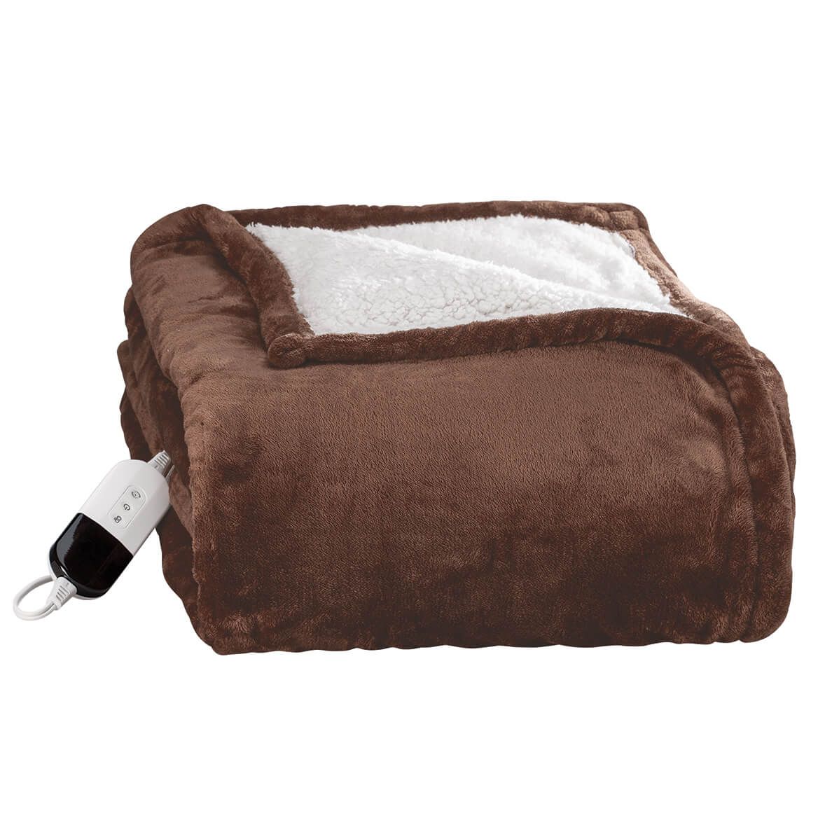 Heated Solid Blanket, Plush and Sherpa + '-' + 377701