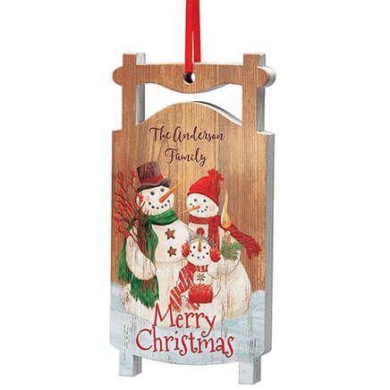 Personalized Merry Christmas Snow Family Ornament-378017