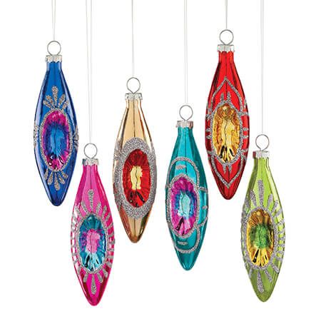 Retro-Like Glass Ornaments, Set of 6-378021