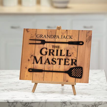 Personalized Grill Master Glass Cutting Board-378125
