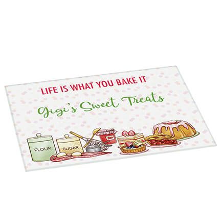 Personalized Life Is What You Bake It Glass Cutting Board-378127