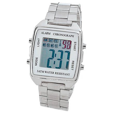 EZ Read Stainless Steel Digital Watch-378145