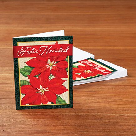 Christmas Poinsettia Spanish Language Cards, Set of 20-378266
