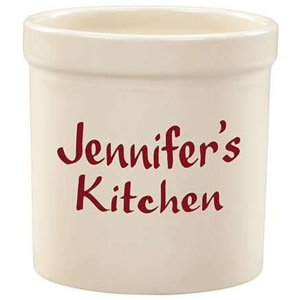 Personalized Block Stoneware Crock, 2-Quart-378395