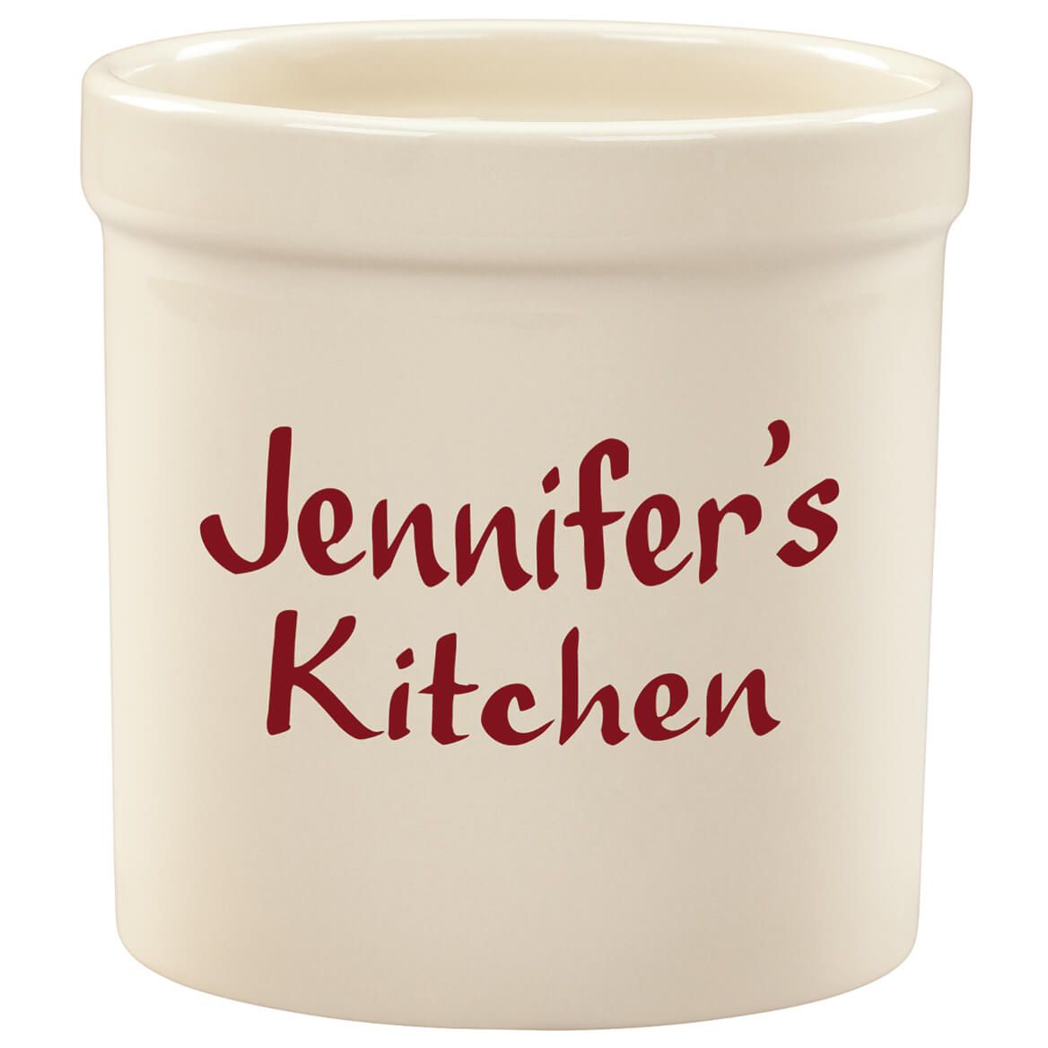 Personalized Block Stoneware Crock, 2-Quart + '-' + 378395