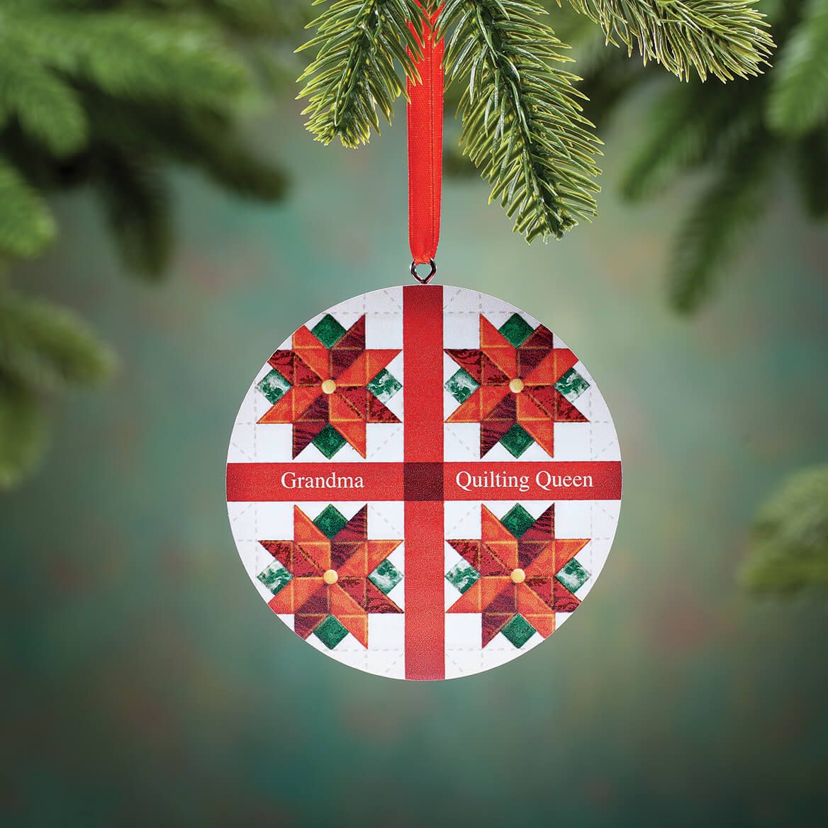 Personalized Christmas Quilt Ornament + '-' + 378672