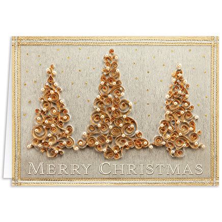Personalized Golden Splendor Christmas Cards, Set of 20-378735
