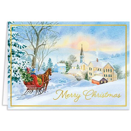 Personalized Sleigh Ride Christmas Cards, Set of 20-378738