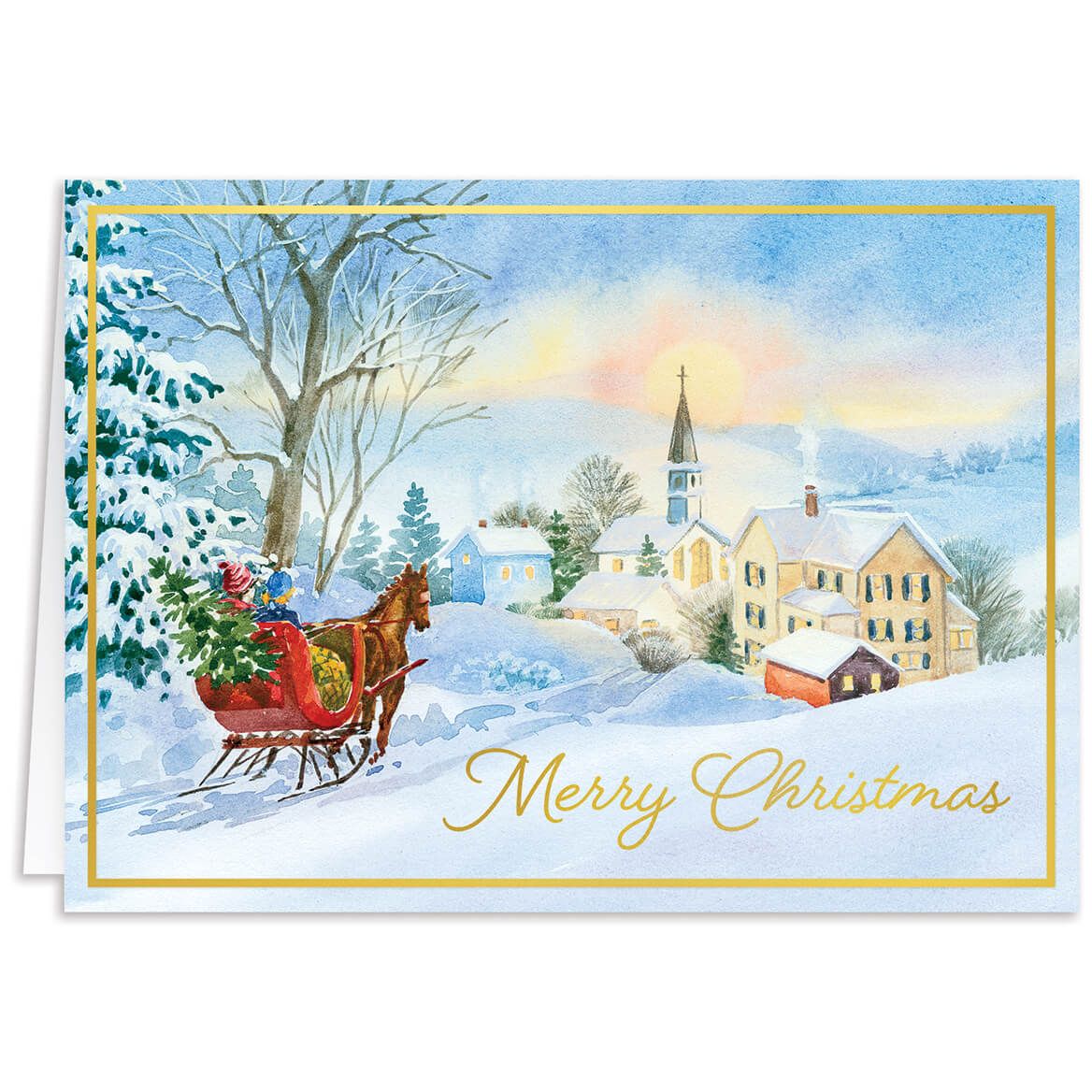 Personalized Sleigh Ride Christmas Cards, Set of 20 - 378738