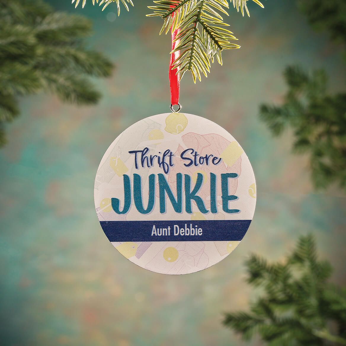 Personalized Thrift Store Junkie Ornament + '-' + 378764