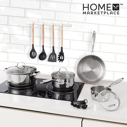 16-Pc. Stainless Steel Cookware Set by Home Marketplace-378778