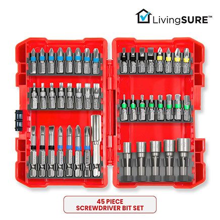 45-Pc. Screwdriver Bit Set by LivingSURE™-379006
